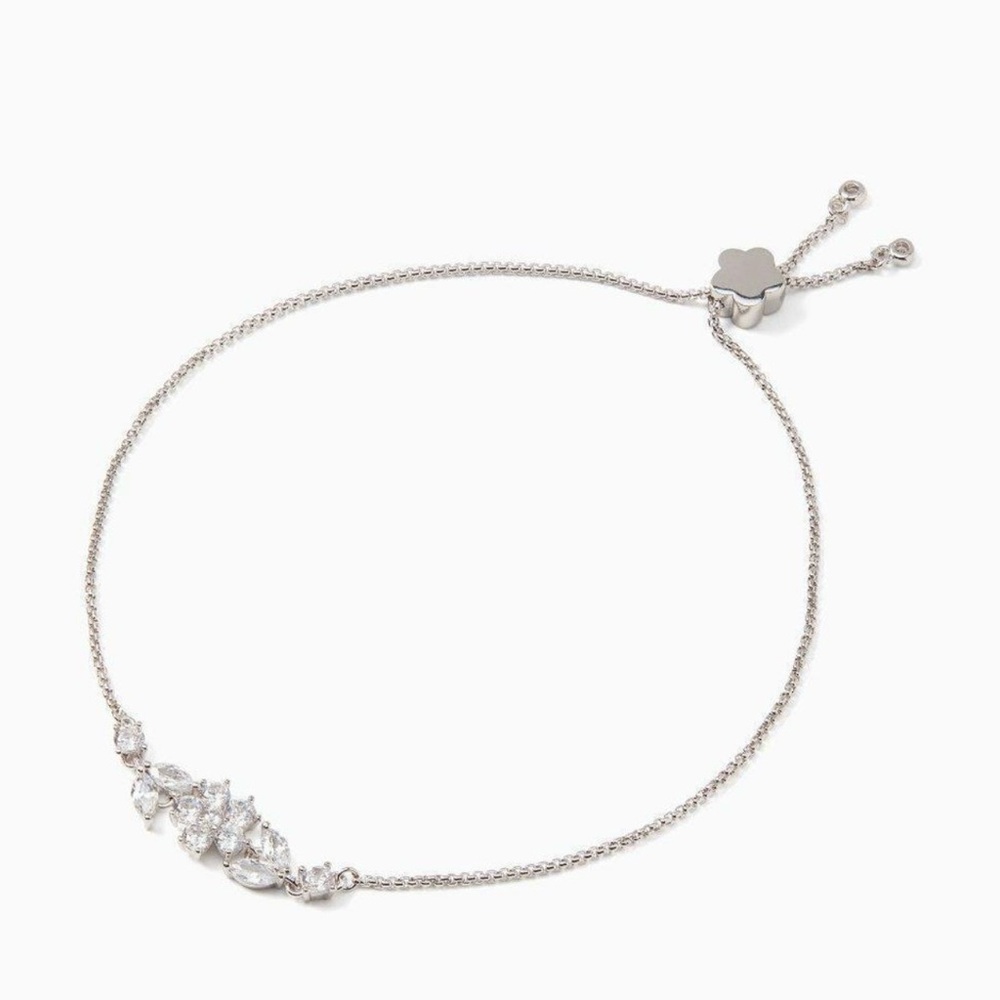 NWT Kate Spade Gleaming Gardenia Flower Slider Bracelet - Picture 9 of 12